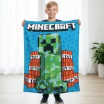 Koc polarowy 100x140 Minecraft niebieski 5535 - 2