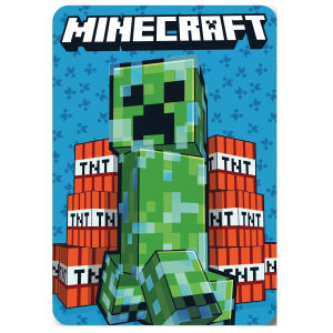 Koc polarowy 100x140 Minecraft niebieski 5535