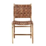 Krzesło obiadowe z plecionej skóry Nordal - 7