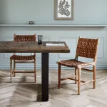 Krzesło obiadowe z plecionej skóry Nordal - 2