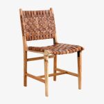 Krzesło obiadowe z plecionej skóry Nordal - 8