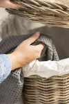 Kosz na pranie, zestaw 2 sztuk z pokrywką i wyściółką z tkaniny, rattan Ib Laursen - 3