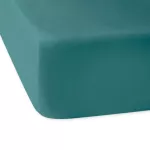 Prześcieradło satyna bawełniana z gumką ciemny turkus 042/180x200 - 4