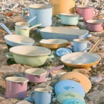 Kubek emaliowany niebieski pastel 9cm 0,5l Riess - 3