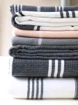 Ręcznik bawełniany hammam czarny/biały 170x100 cm Ottomania - 4