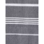 Ręcznik bawełniany hammam czarny/biały 170x100 cm Ottomania - 2