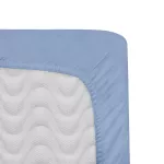 Prześcieradło satyna bawełniana z gumką niebieski 009/120x200 - 3