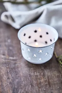 Świecznik emaliowany H: 5 Ø: 7,5 cm na tealight Ib Laursen