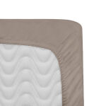 Prześcieradło satyna bawełniana z gumką ciemny beż 041/140x200 - 3