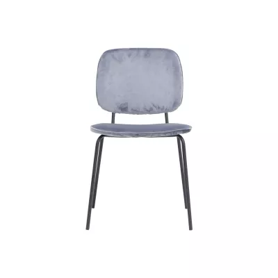 Krzesło tapicerowane House Doctor Comma z szarym siedziskiem i czarną stalową ramą. Nowoczesny, minimalistyczny design, idealny do jadalni i biura.