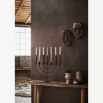 Świecznik Menora metalowy czarny 47 x 33 cm Madam Stoltz - 3