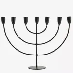 Świecznik Menora metalowy czarny 47 x 33 cm Madam Stoltz - 2