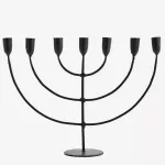 Świecznik Menora metalowy czarny 47 x 33 cm Madam Stoltz - 2