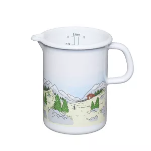 Kubek emaliowany z dzióbkiem i miarką 1l Landlust Riess