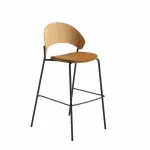 Dosina Bar Stool Low 65 cm Upholstery Oak Cognac - 4