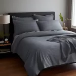 Poszewka satyna bawełna CIZGILI ANTHRACITE/70x80. - 2