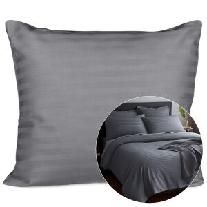 Poszewka satyna bawełna CIZGILI ANTHRACITE/70x80.
