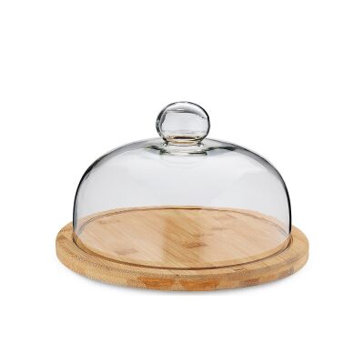 KELA-Patera bambusowa do serów +klosz 24cm Jonna