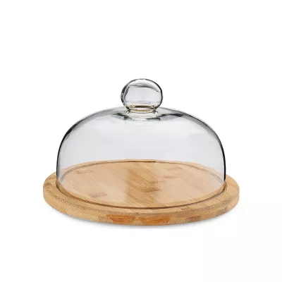 KELA-Patera bambusowa do serów +klosz 24cm Jonna