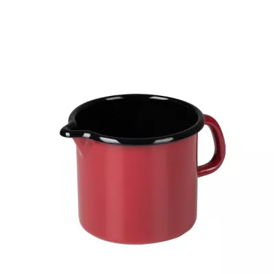 Czerwony emaliowany kubek z dzióbkiem 1l Riess