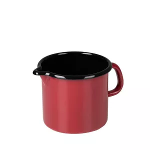 Czerwony emaliowany kubek z dzióbkiem 1l Riess