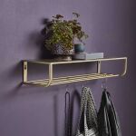 Półka metalowa industrialna w kolorze złotym 80 cm Nordal - 3