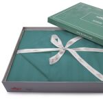 Pościel satyna bambusowo-bawełniana (P) STRIPE SEA TURQUOISE/140x200 +1x70x80 z listwą +2x40x40 BAMBOO - 5