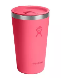 HF-Kubek 16 oz z pokrywą PRESS-IN, neonowy róż