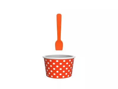 Zak!-Miseczka na lody, pomarańczowo-biała