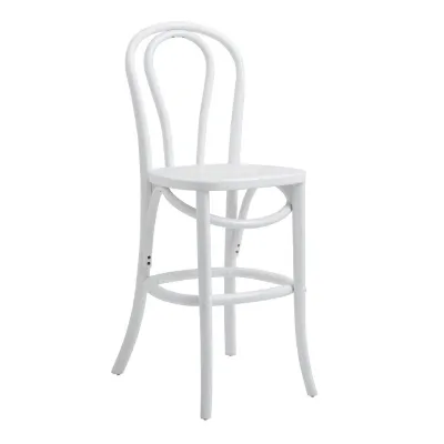 Krzesło barowe BISTRO białe drewno brzozowe Nordal