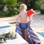 Ręcznik bawełniany hammam biały/ jeans blue 170x100 cm Ottomania - 3