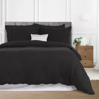 Pościel frotte czarny 027/160x200