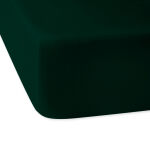 Prześcieradło satyna bawełniana z gumką zieleń butelkowa 036/90x200 - 4