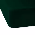 Prześcieradło satyna bawełniana z gumką zieleń butelkowa 036/90x200 - 4