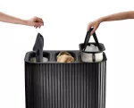 JJ-Kosz na pranie 90l bambus czarny Tota Trio Luxe - 11