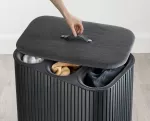 JJ-Kosz na pranie 90l bambus czarny Tota Trio Luxe - 15