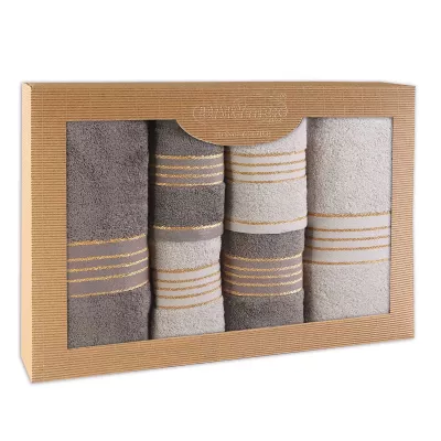 Ręcznik D Bawełna 100% Tiwano Jasny Popiel + Grafit (P) 2x30x50+2x50x90+2x70x140 kpl.
