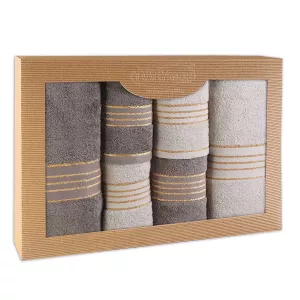 Ręcznik D Bawełna 100% Tiwano Jasny Popiel + Grafit (P) 2x30x50+2x50x90+2x70x140 kpl.