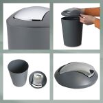 KELA-Kosz z uchylną pokrywą 1,7l. biały-stal Marta - 2