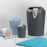 KELA-Kosz z uchylną pokrywą 1,7l. biały-stal Marta - 4