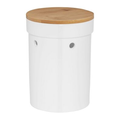 KELA-Pojemnik ceramiczny na cebulę biały Salena