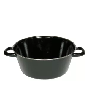 Patelnia emaliowana do wytapiania smalcu czarna 26 cm Riess