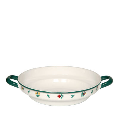 Miska emaliowana Riess Streublumen 24 cm z uchwytami – misa do serwowania, emalia premium z Austrii