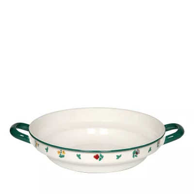 Miska emaliowana Riess Streublumen 24 cm z uchwytami – misa do serwowania, emalia premium z Austrii