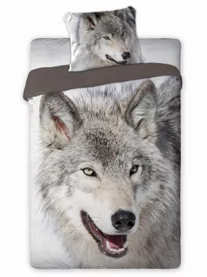 Pościel bawełna 140x200+1p70x90 Animals Wilk