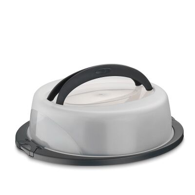 KELA-Pojemnik okrągły na ciasto 32cm PP szary Deli