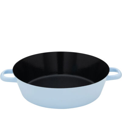 Jasnoniebieska żaroodporna patelnia do pieczenia, smażenia 28 cm Riess