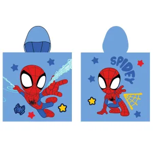 Cotton poncho towel with a hood 55x110 Spidey