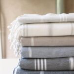 Ręcznik bawełniany hammam beżowy/biały 170x100 cm Ottomania - 3