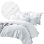 Pościel satyna bambusowo-bawełniana (P) STRIPE WHITE/180x200 +2x70x80 z listwą +4x40x40 BAMBOO - 2